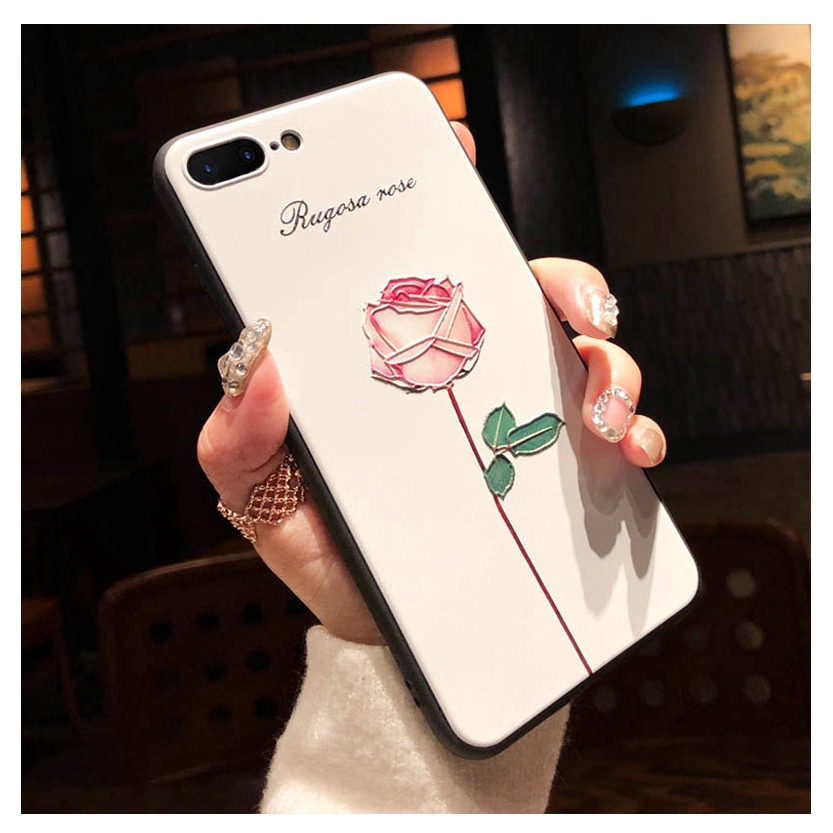 Ốp điện thoại TPU mềm in nổi hoa hồng và lá cho compatible For Samsung Galaxy S22 S21 Plus A02 M02 A03 Note 8 9 10 20 Plus Note 10 Lite J7 J5 J2 Prime J2 J3 J5 J7 Pro J7 Plus C9 Pro J4 J6 Plus J8 2018