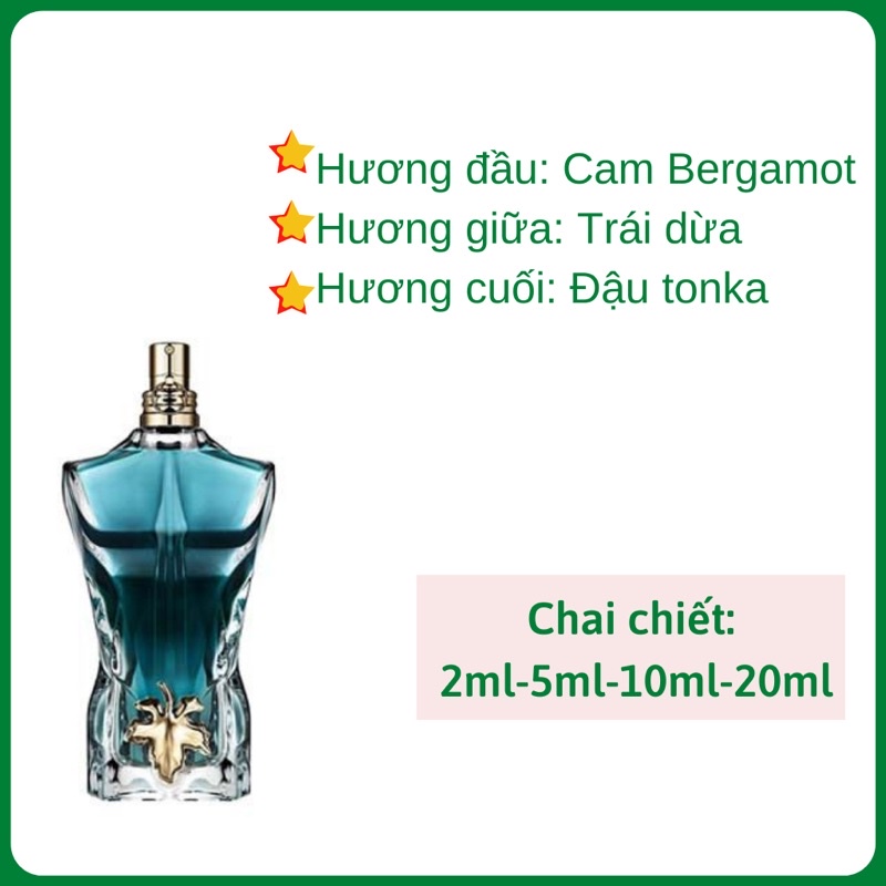 Nước hoa nam Je.an Pe.au Gaul.tier Le Male le, Le Male, Le beau mẫu chiết dùng thử 2ml,5ml,10ml,20ml chính hãng
