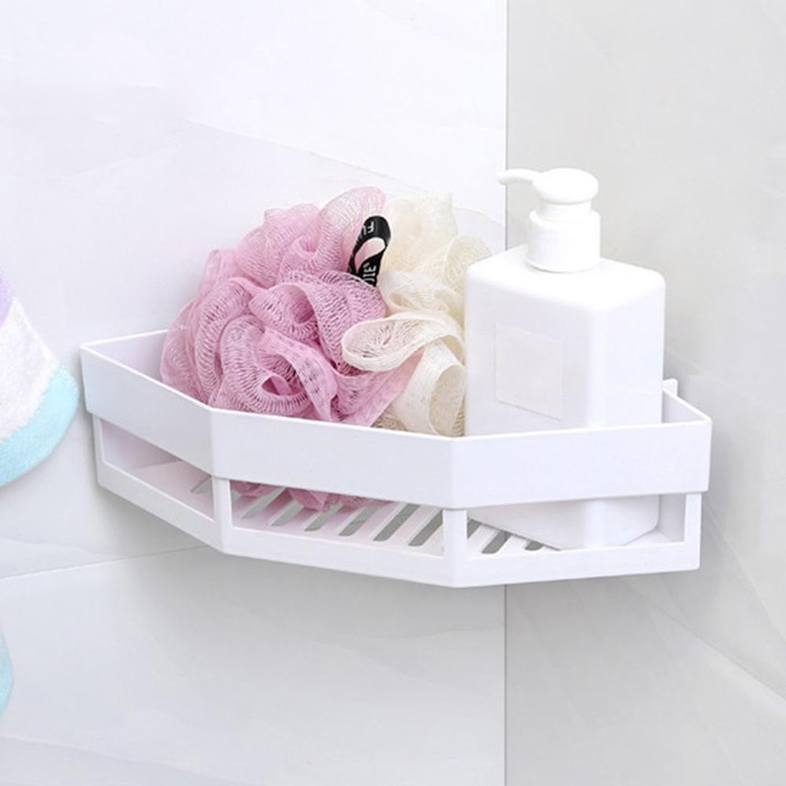 Kệ tam giác dán góc tường để đồ nhà tắm bằng nhựa bền đẹp (TCR03) bibi_shop1990
