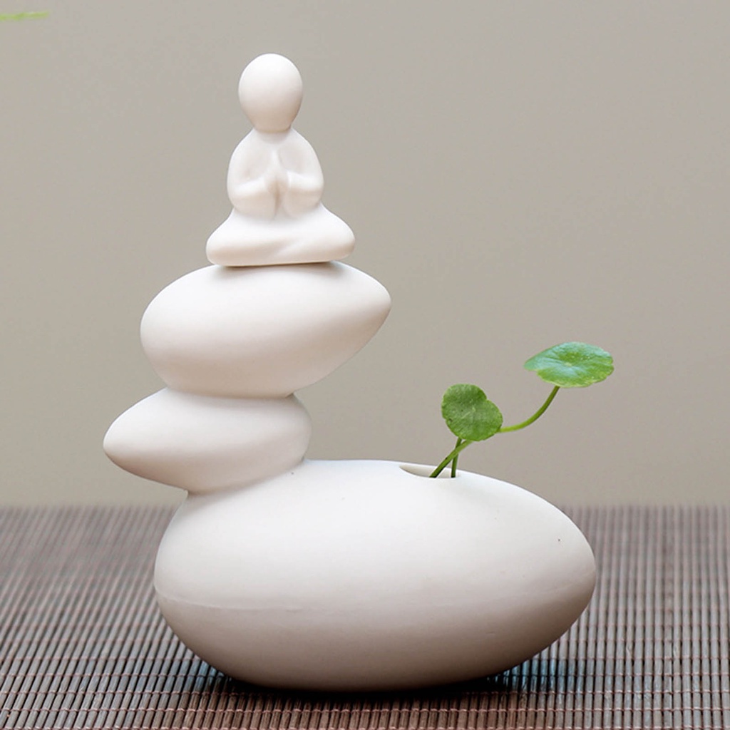 Chậu Hoa Sứ Hình Tượng Phật Để Bàn Trang Trí