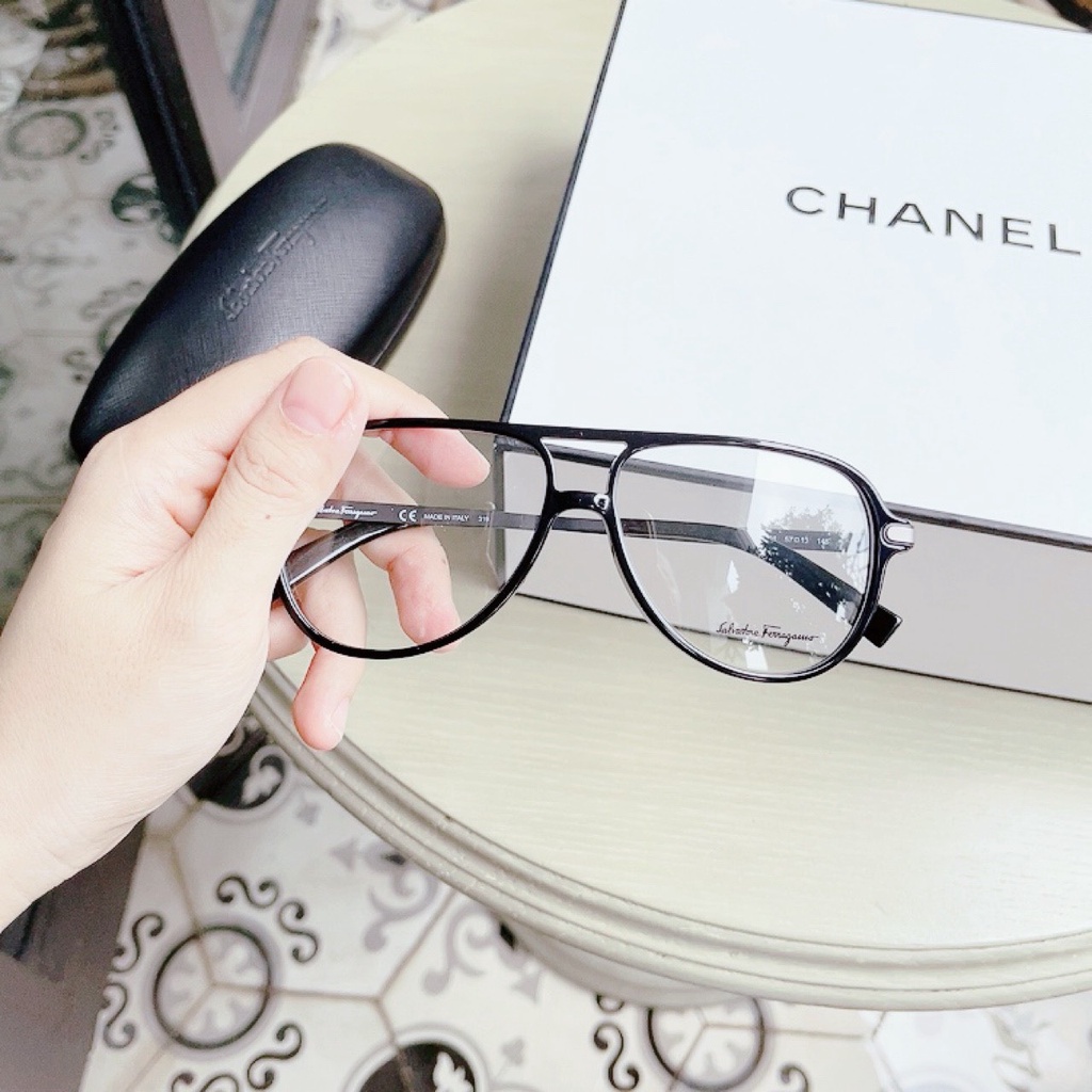 Gọng cận unisex Salvatore Ferragamo Demo Aviator Men SF2855  Black