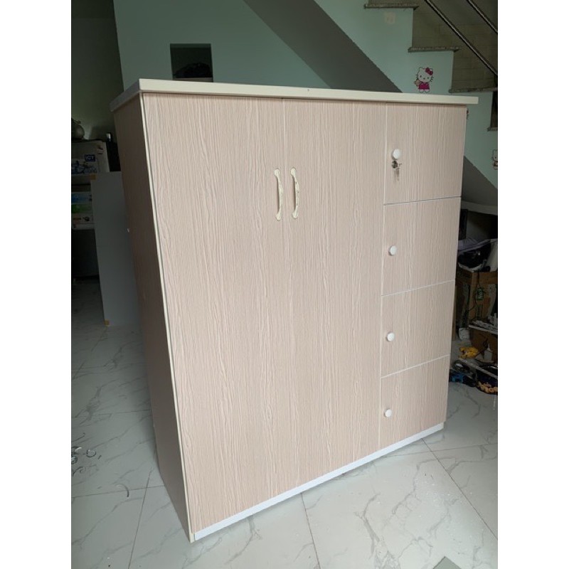 Tủ áo nhựa đài loan gỗ nhạt 105x1m45