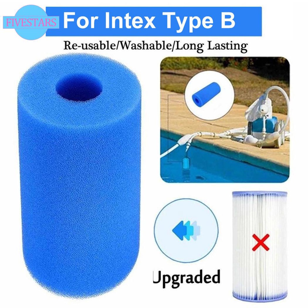 Mút Lọc Nước Bể Bơi Màu Xanh Dương Có Thể Giặt Sạch Cho Intex Type B