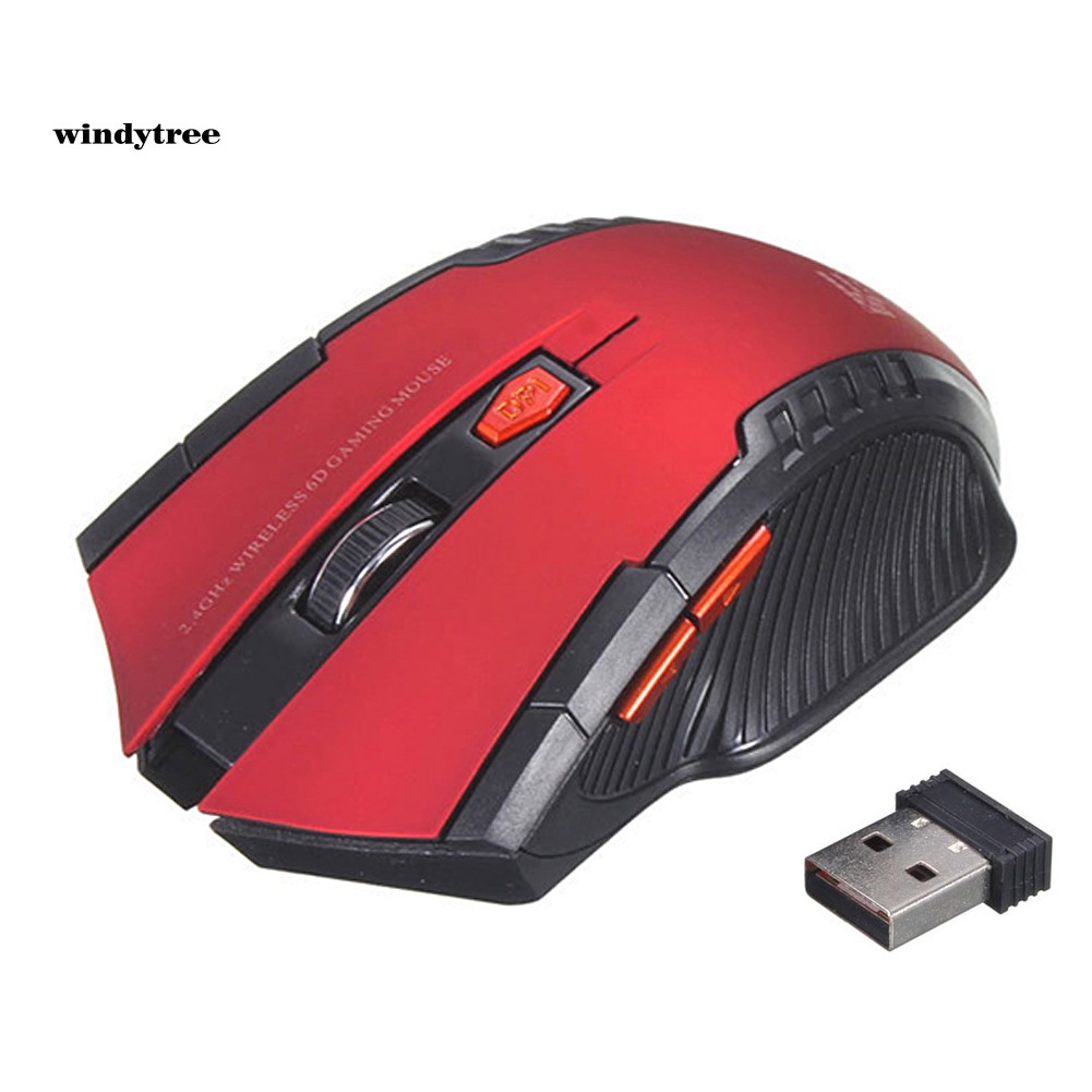 Chuột không dây 6 phím 2.4G 1600DPI để chơi game dành cho PC laptop