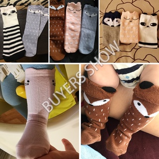 Tất cotton dài ngang gối dễ thương cho bé