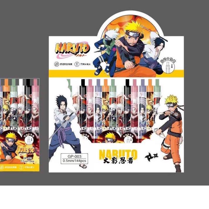 Set 12 Bút Mực gel Họa Tiết Hoạt Hình Naruto Dễ Thương