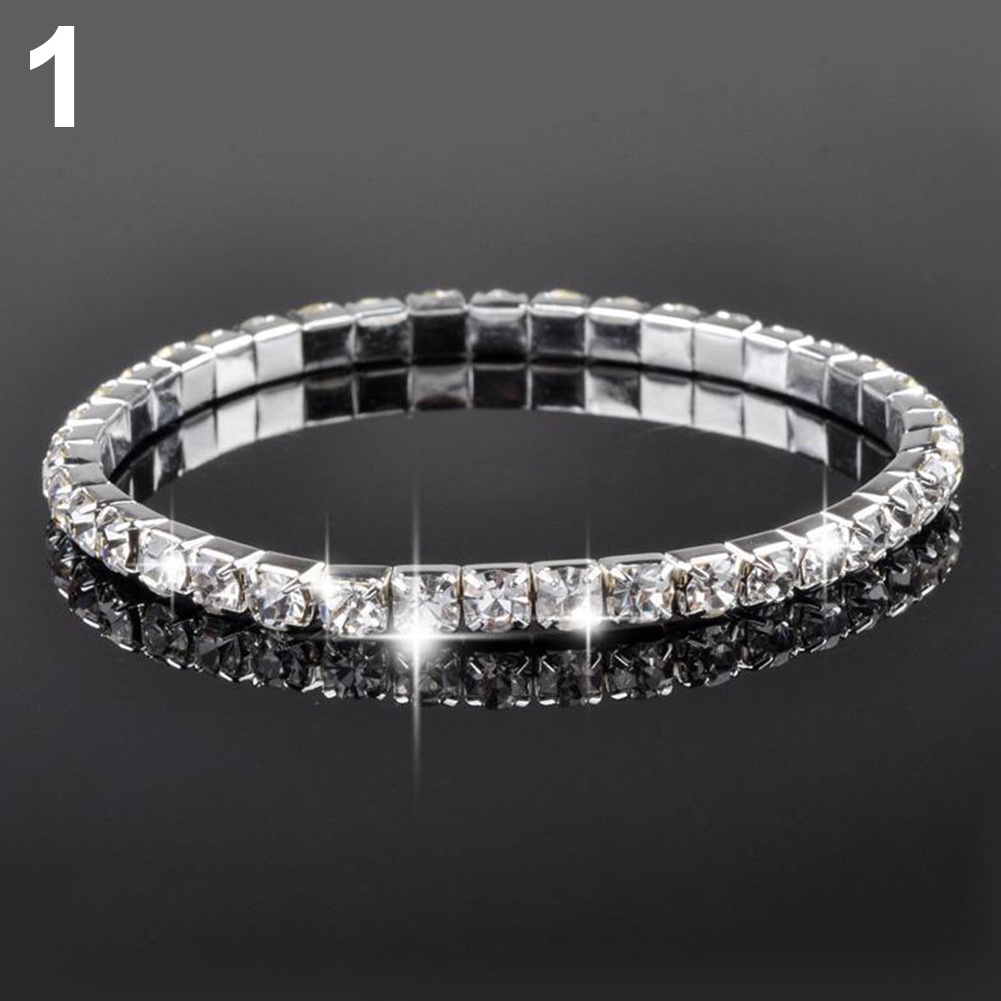 Vòng Tay Co Giãn Đính Đá Pha Lê Nhân Tạo