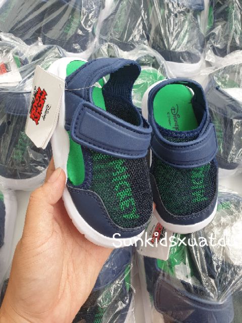 Sandal bé trai lưới thoáng hình Mickey xanh lá cây