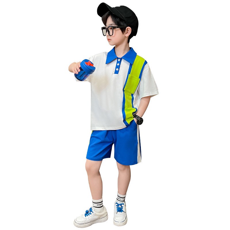 Bộ cộc tay cho bé trai kiểu bé trai diện đi học đi chơi POLO 02 năng động dễ thương BBT02