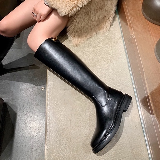 Giày boots bệt Martin dây kéo sau đế dày khóa vàng khóa chiến binh ulzzang Hàn Quốc