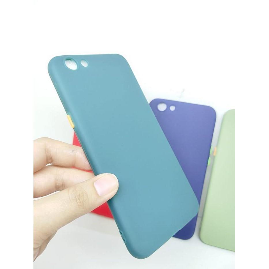 Tpu Ốp Lưng Mềm Màu Trơn Có Giá Đỡ Hình Bánh Macaron Cho Oppo F1s A59 A1601 5.5 "