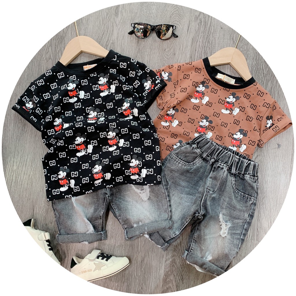 Set mickey QC 2 màu nâu, đen