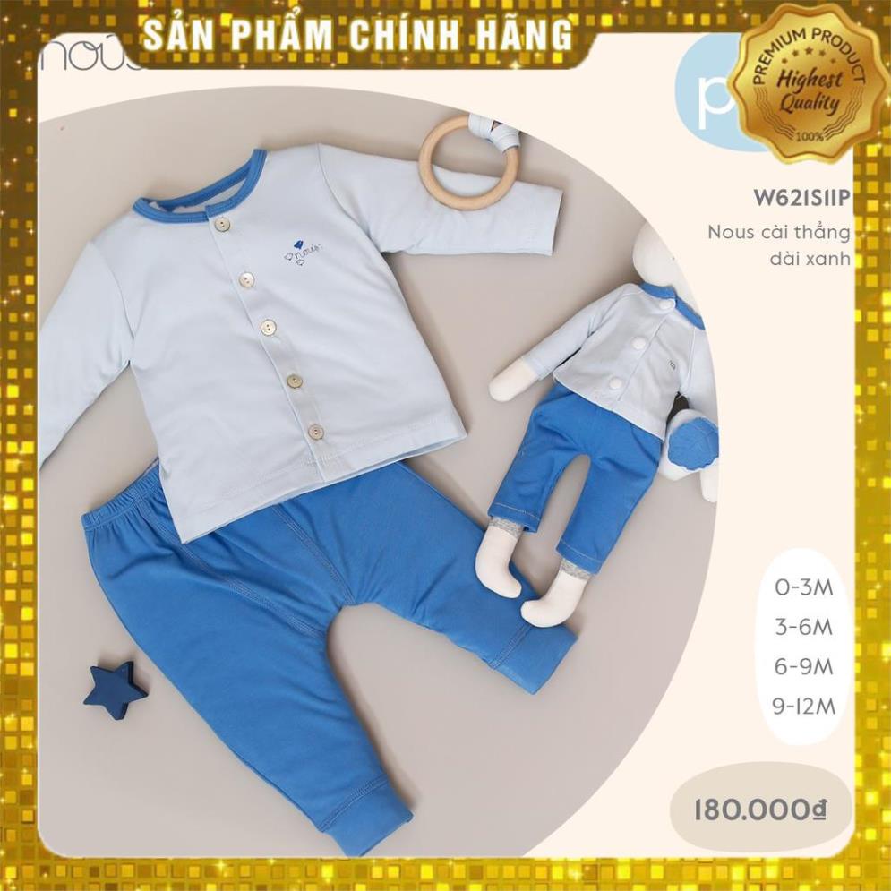 NOUS - Bộ Quần Áo Dài Cài Thẳng Xanh Nous Petit ( Size 0M 3M 6M và 9M )