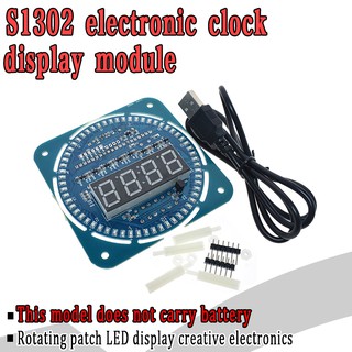 DS1302 5V Xoay kỹ thuật số Hiển thị LED Mô-đun Báo động Điện tử Đồng hồ kỹ thuật số LED Hiển thị nhiệt độ DIY