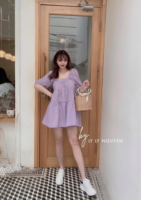 BÁN SỈ VÁY ĐẦM SUÔNG CỔ VUÔNG