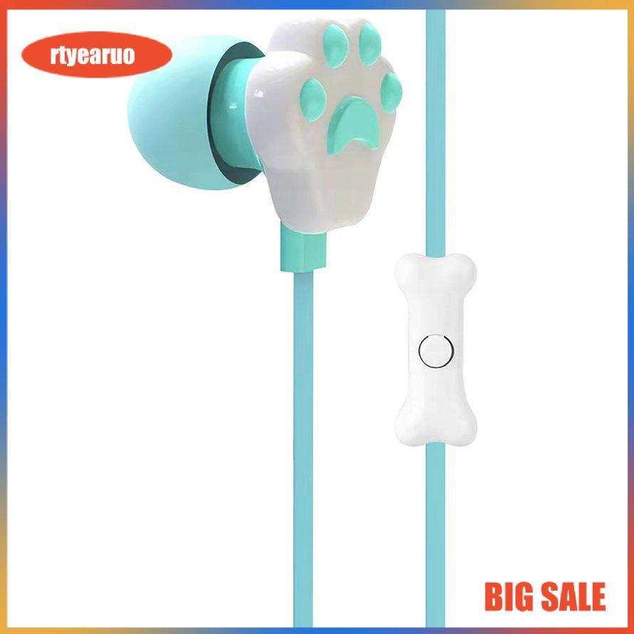 Earbud Gamer In-ear Cartoon Cat Claw Earphones Wire In Ear Earphone With Mic