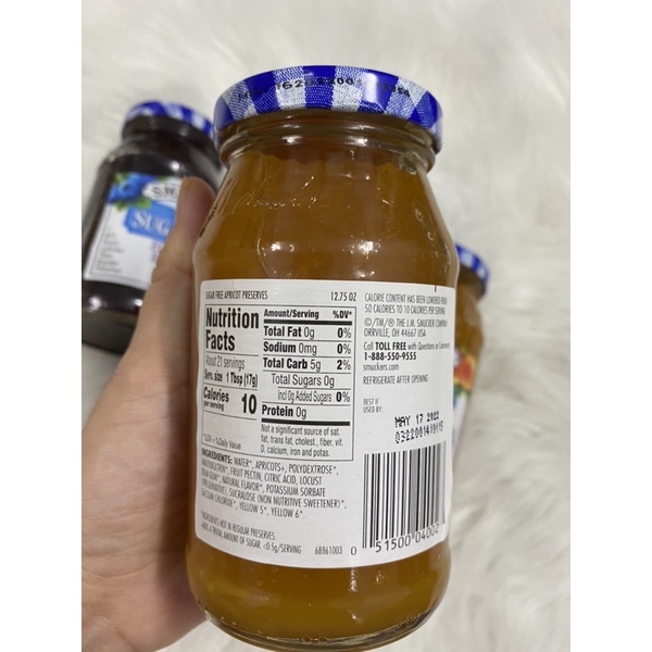 Mứt trái cây KHÔNG ĐƯỜNG SMUCKERS 361gram.
