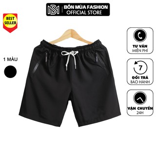 Quần Short thun nam trơn, khóa kéo chống nước cao cấp phom (45-85kg)