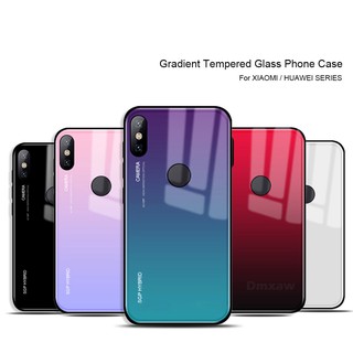 Ốp điện thoại kính cường lực màu gradient độc đáo cho Xiaomi Mi Mix 2 2S Note 3 A1