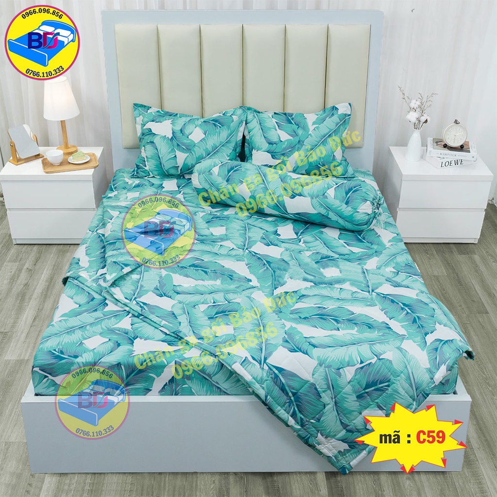 Bộ ga gối 1m6/1m8 drap giường poly , ga trải giường + 2 vỏ gối nằm cùng bộ