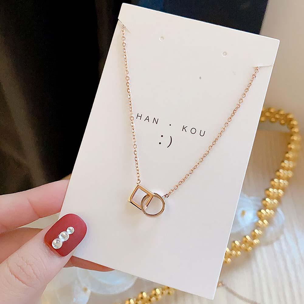 Vòng cổ Mặt Hình Vuông Phong Cách Hàn Quốc Thời Trang