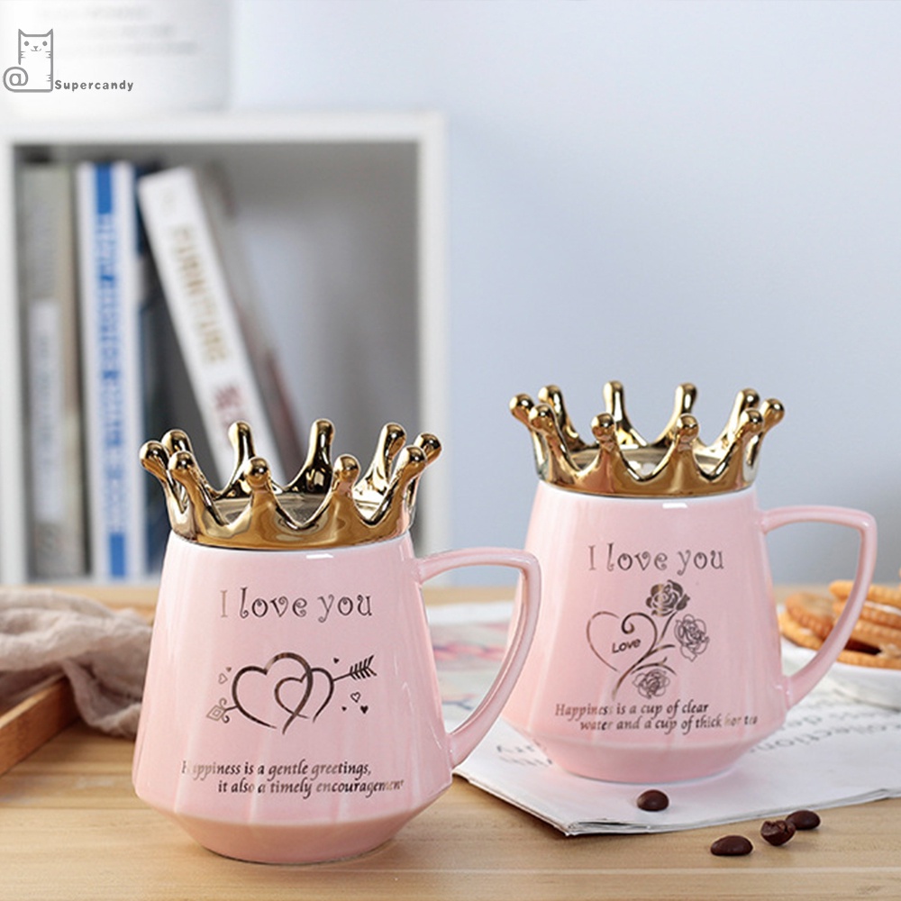Queen of Everything Mug With Crown Lid Ceramic Coffee Cup Gift for Girlfriend Wife