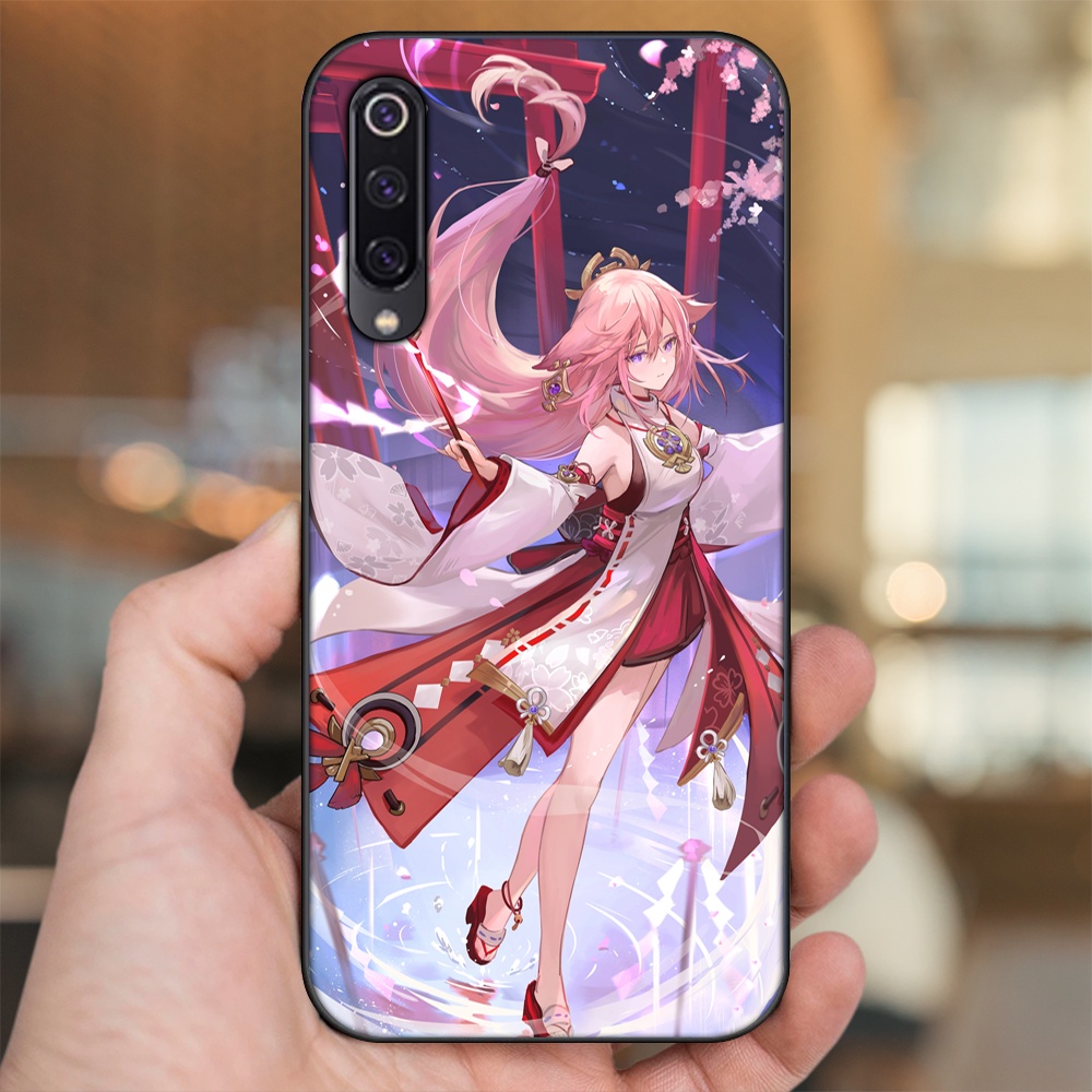 Ốp lưng Xiaomi Mi 9, Mi 9 SE viền đen in hình Yae Miko Genshin Impact