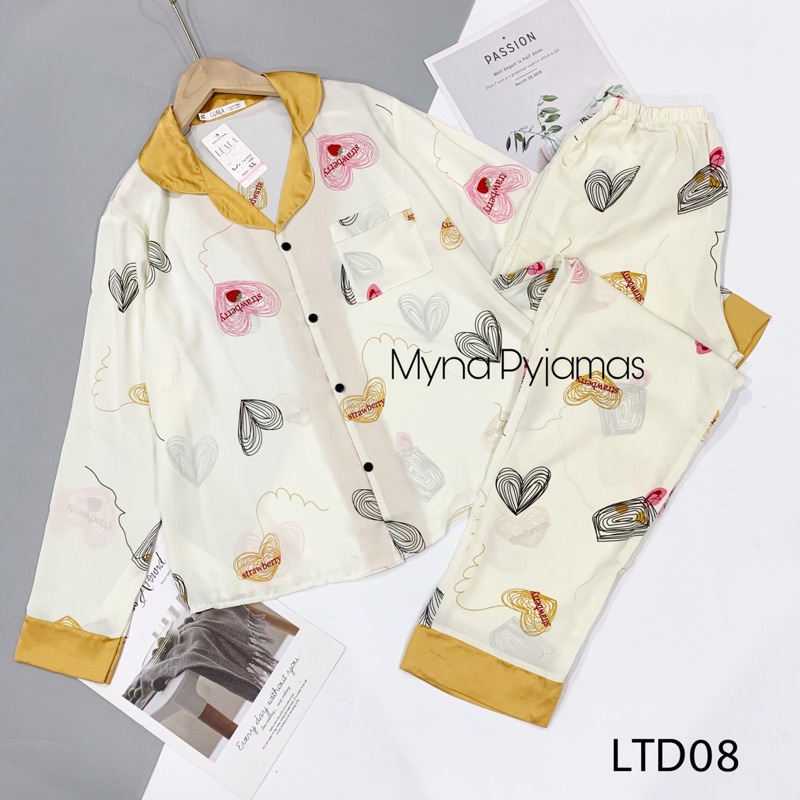 Bộ đồ ngủ, Bộ mặc nhà pyjamas lụa mango tay dài quần dài, hàng có size, lụa cao cấp mềm mịn mát ( Ảnh chụp thật)