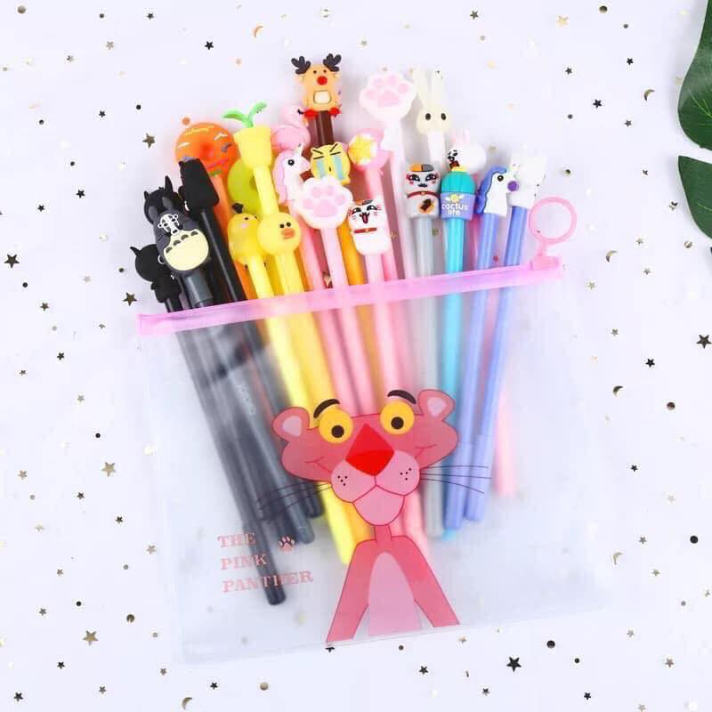 Set 20 bút bi cute kèm túi /combo 20 set bút bi nước kèm túi ngộ nghĩnh/ Set 20 chiếc Bút bi nước AIHAO