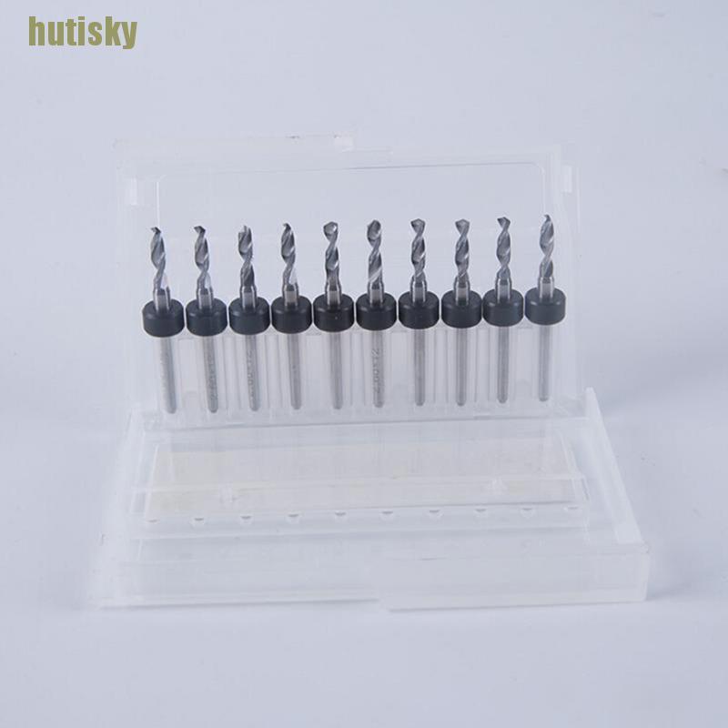 hutisky 10Pcs/set PCB print circuit board carbide CNC mini micro drill bits CDH