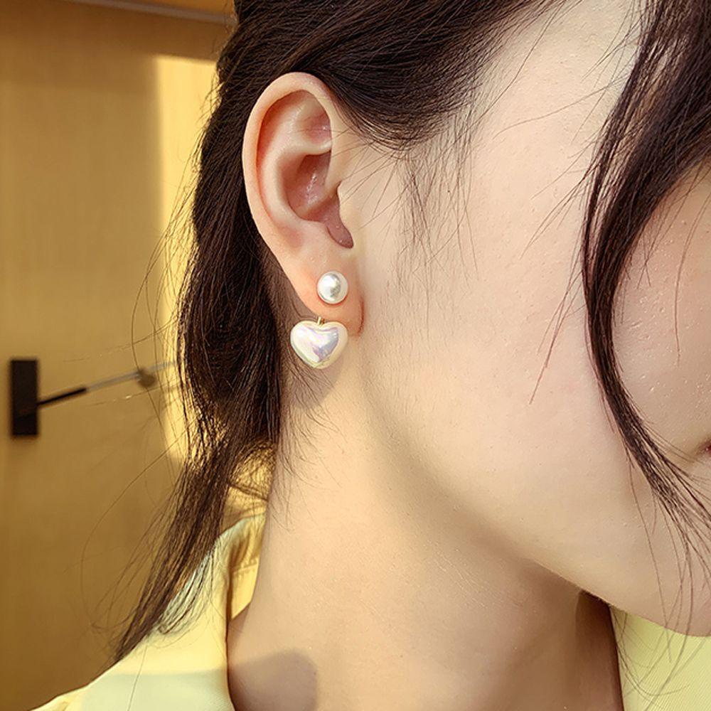 Bông Tai Ngọc Trai Hình Quả Đào Sang Trọng Cho Nữ