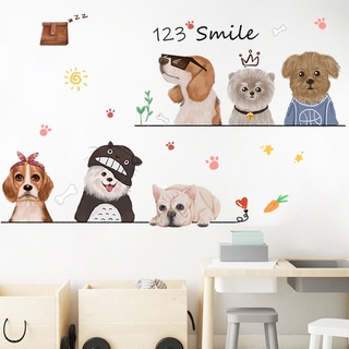 Miếng Dán Tường Hình Chú Chó Hoạt Hình Dễ Thương