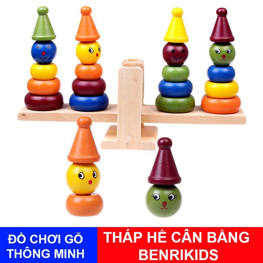 Đồ Chơi Gỗ Tháp Hề Cân Bằng Benrikids Cho Bé Tập So Sánh