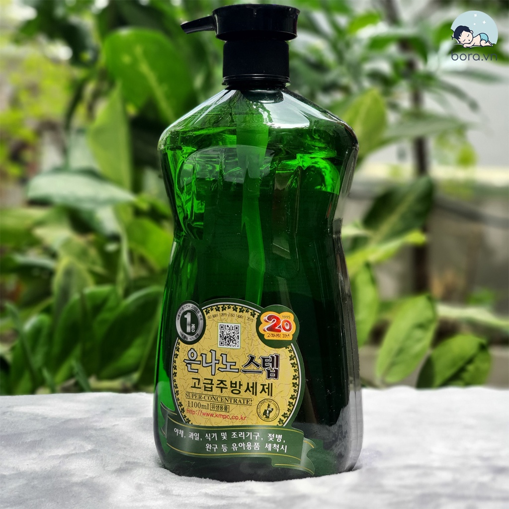 Nước rửa chén bát, rau củ, đồ chơi cho bé Silver Nano Step Hàn Quốc 1100ml
