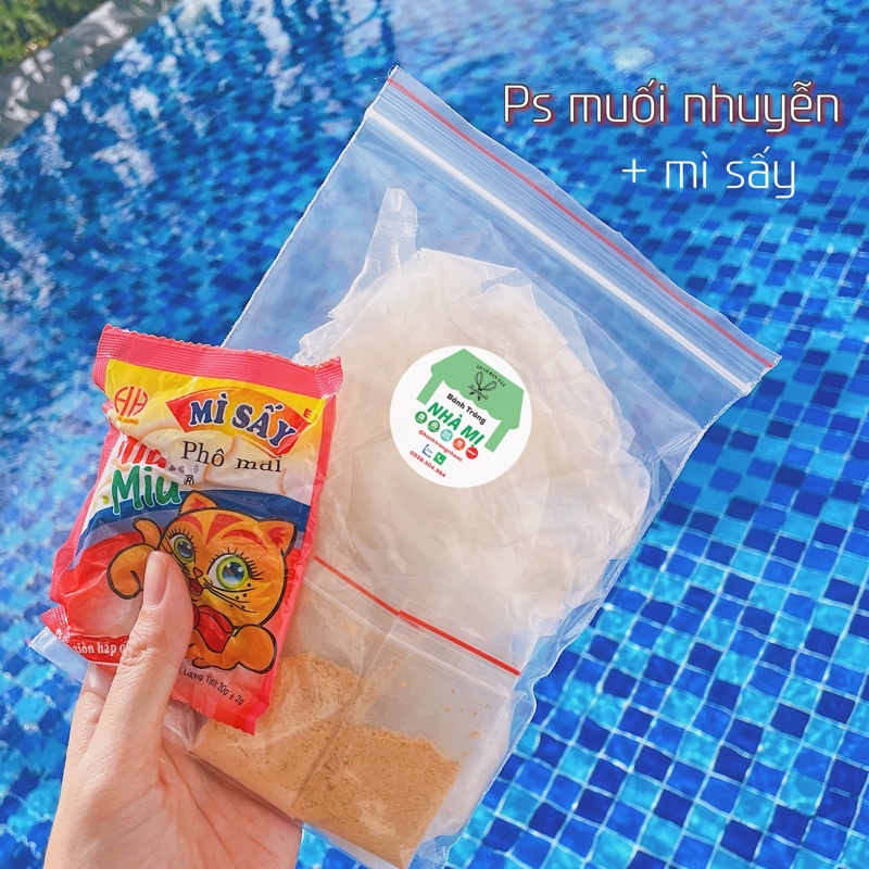 Bánh tráng phơi sương muối nhuyễn nhà làm + topping