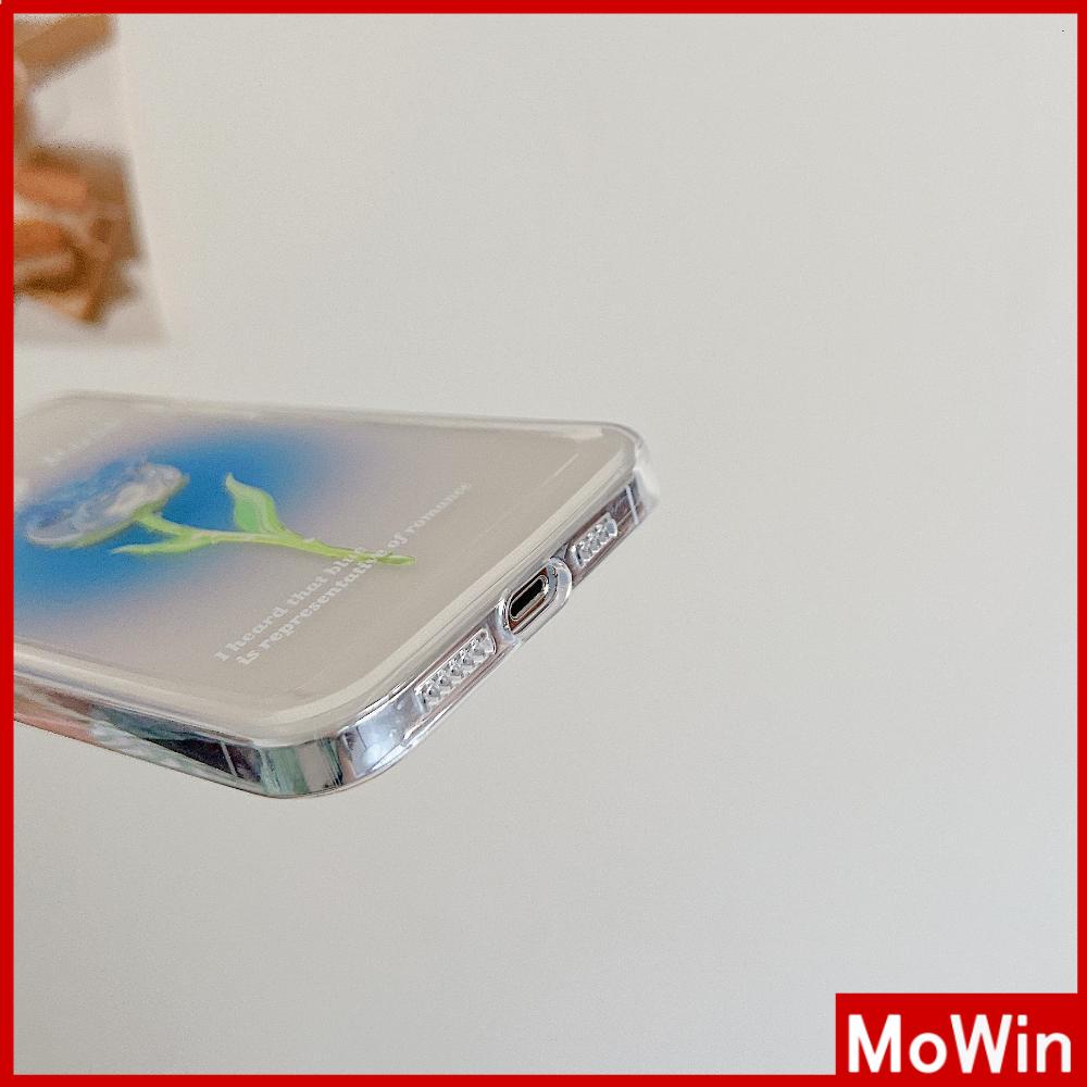 Ốp điện thoại silicoon mềm họa tiết hoa hồng xanh thích hợp cho Iphone 11 13 pro max 12 pro max 7plus xr