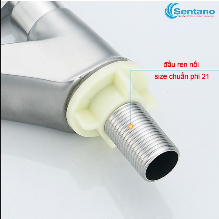 Vòi lavabo lạnh inox 304 STN-602 (9CM) kiểu tay gạt Sentano
