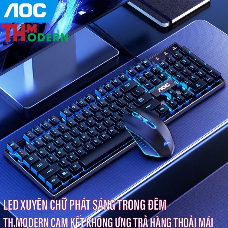 Bàn Phím Kèm Chuột Giả Cơ Có Dây Gaming Tích Hợp Đèn Led, Ánh Sáng Rực Rỡ Dùng Cho Laptop Và PC | BigBuy360 - bigbuy360.vn