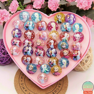Hộp 35 nhẫn bé gái công chúa 💕 nhẫn nhựa cho bé gái hoạt hình đáng yêu