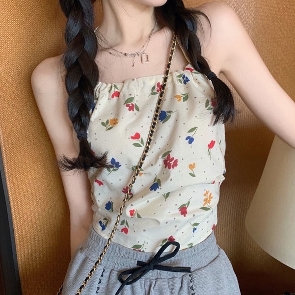 Áo Ống Cổ Yếm Cột Nơ Sau Lưng Thời Trang Mùa Hè Xinh Xắn Cho Nữ