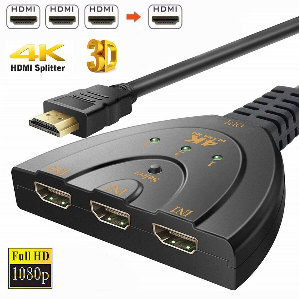 Bộ Chia 3 Cổng Hdmi 4k Ultra Hd 3 Cổng Cho Hdtv / Pc