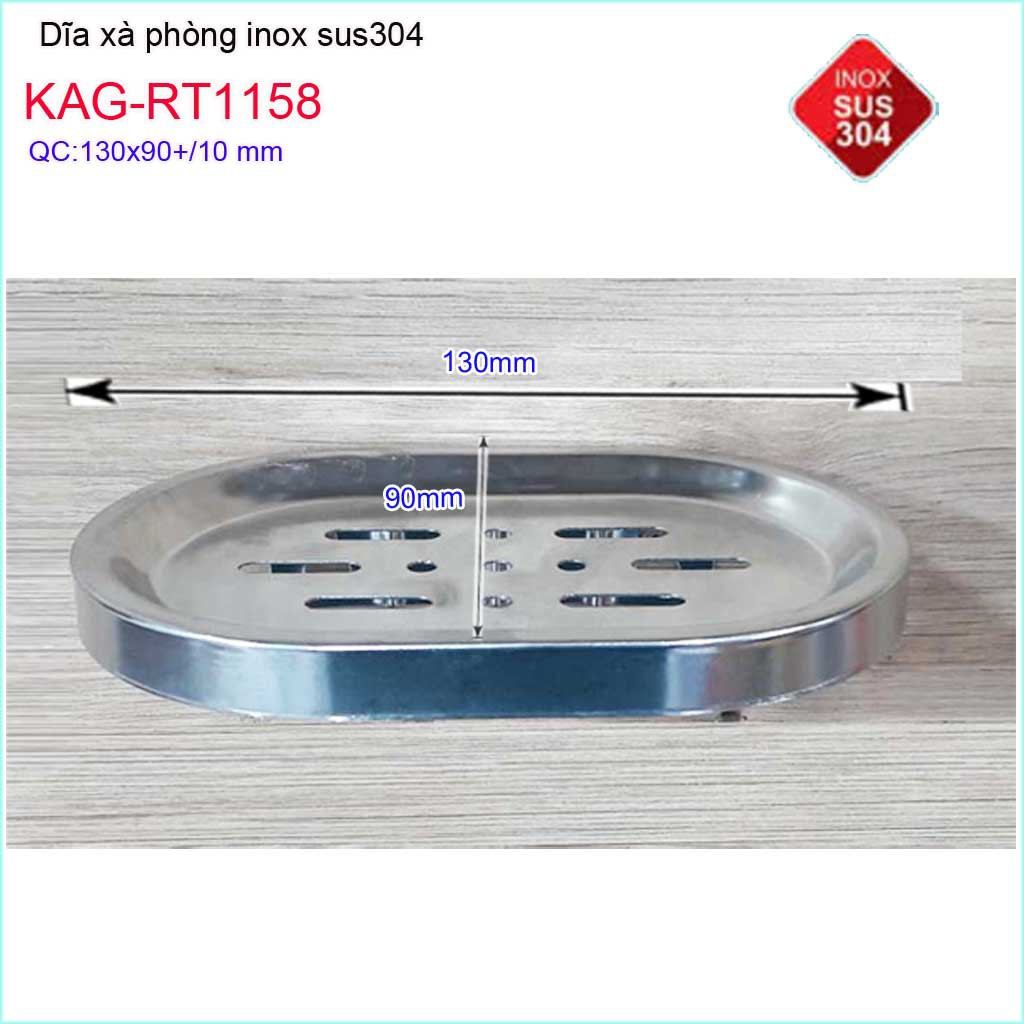 Dĩa xà phòng inox, kệ đựng xà bông cục KAG-RT1158