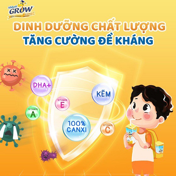 Thực phẩm bổ sung sữa tiệt trùng Abbott Grow Gold hương vani 180ml (thùng 24 hộp)