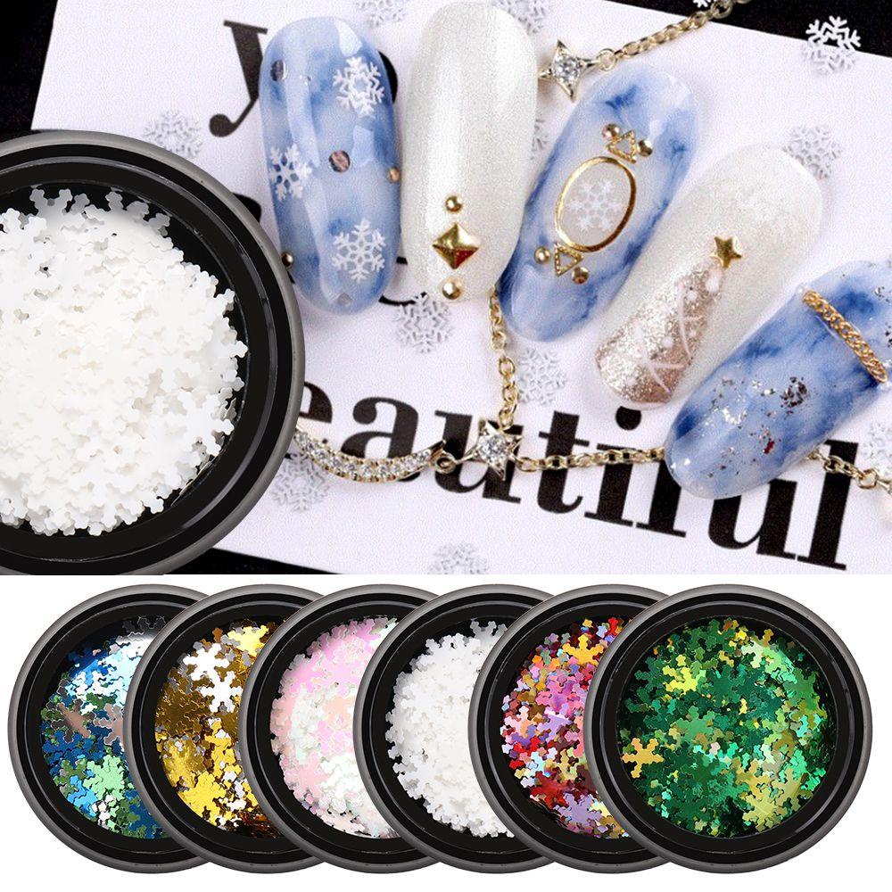HS Set 6 Hộp Sequin Lấp Lánh Dùng Để Trang Trí Móng Nghệ Thuật