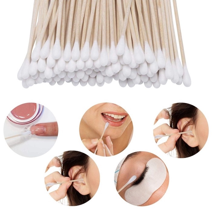 100 Que tăm bông bằng tre hữu cơ tự nhiên có thể phân hủy sinh học chất lượng cao