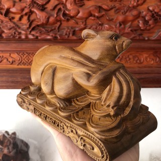 Linh Vật Tượng Chuột Gỗ Bách Xanh Phong Thủy Xuân Canh Tý 2020
