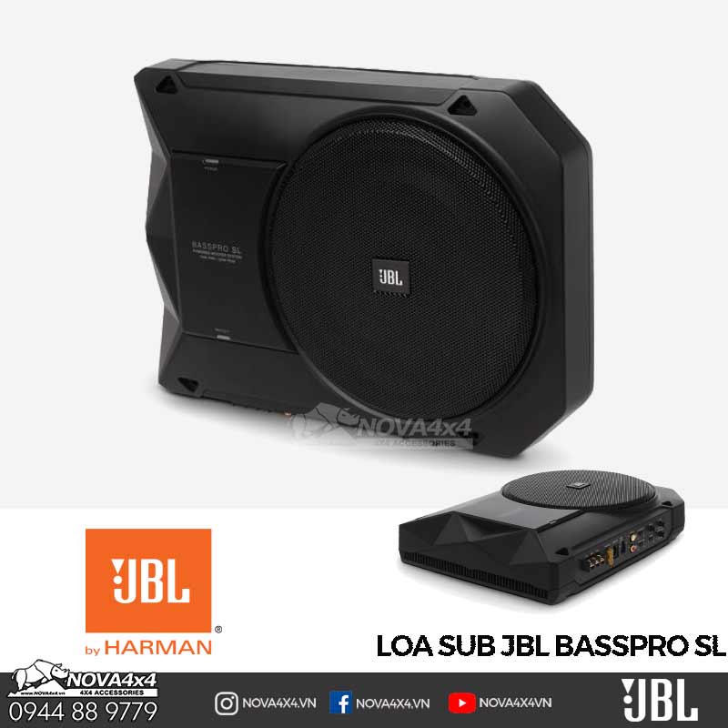 Loa Sub Gầm Ghế JBL BassPro SL 8"  - Loa Siêu Trầm Sub Điện Liền Ampli Công Suất 250W Cho Ô Tô