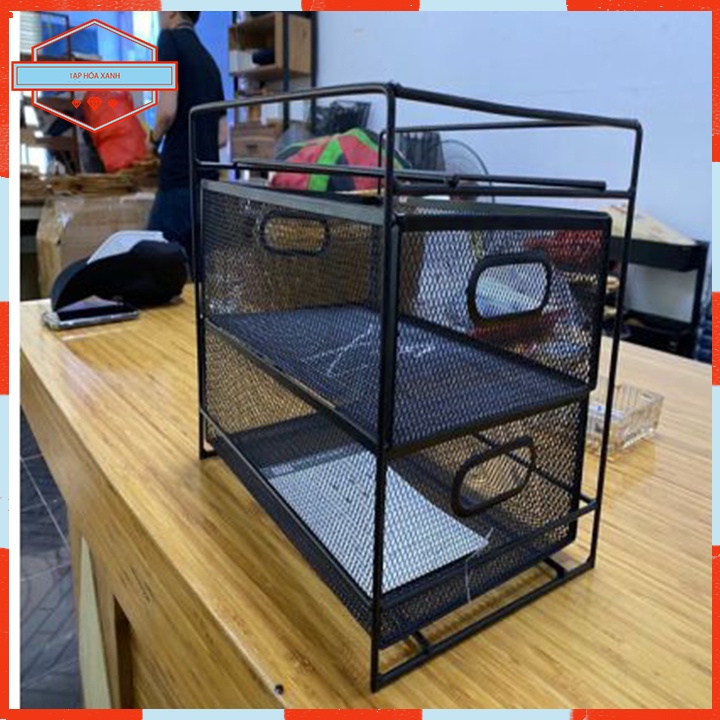 Kệ Đựng Đồ Cao Cấp Kệ Sắt Lưới 2 Tầng Tiện Dụng Tạp Hóa Xanh