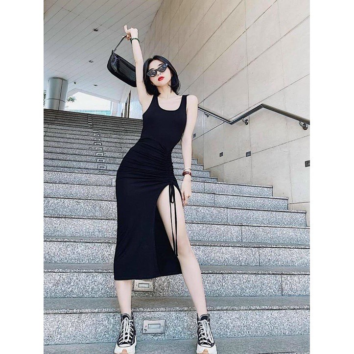 Váy Đầm ôm body, đầm có dây rút lại tôn dáng đẹp (y) - Shopee 2FASHIONISTA