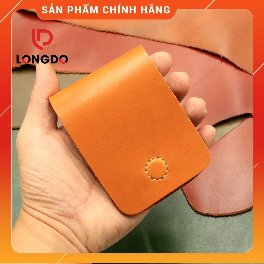 Ví Sen 3 Cao Cấp - Cam Kết 100% Da Bò Thật - Ví Da Mini Màu Vàng Bò Hàng Chính Hãng Thương Hiệu Longdo Leather